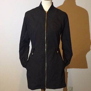 Long Black Trench Utilty Jacket Adjustable Waist